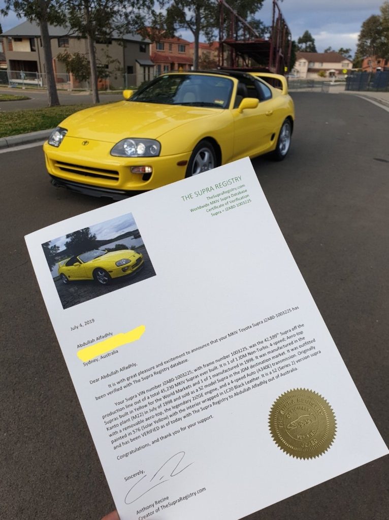 Rare Solar Yellow Toyota Supra SZ Aerotop